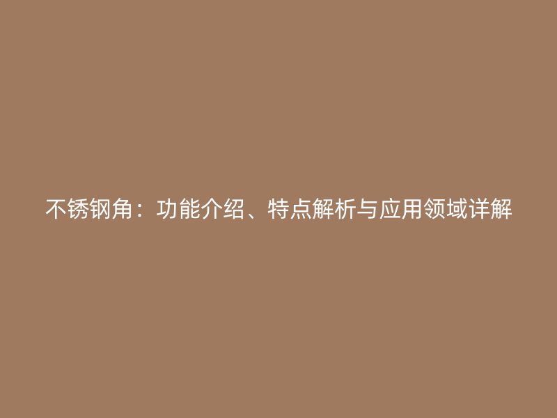不銹鋼角：功能介紹、特點(diǎn)解析與應(yīng)用領(lǐng)域詳解